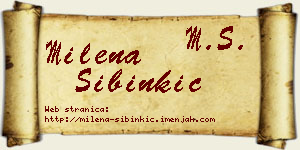 Milena Sibinkić vizit kartica